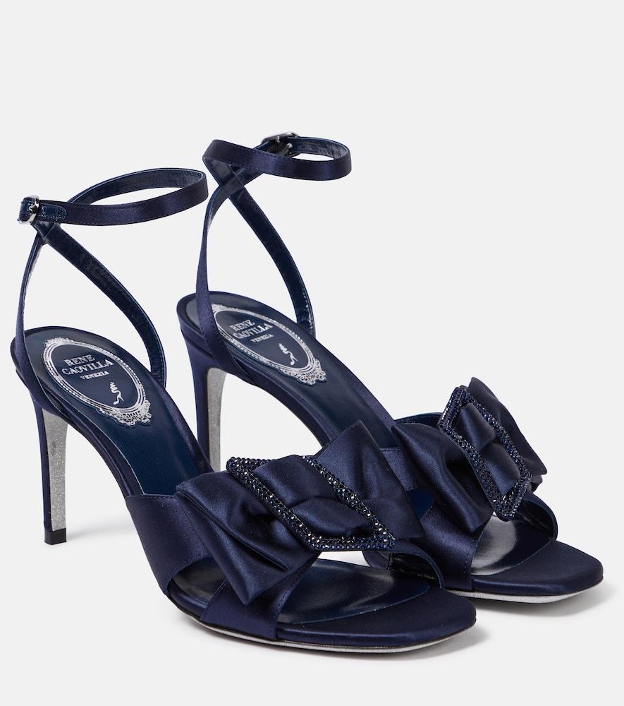 rene caovilla bow-detail embellished satin pumps