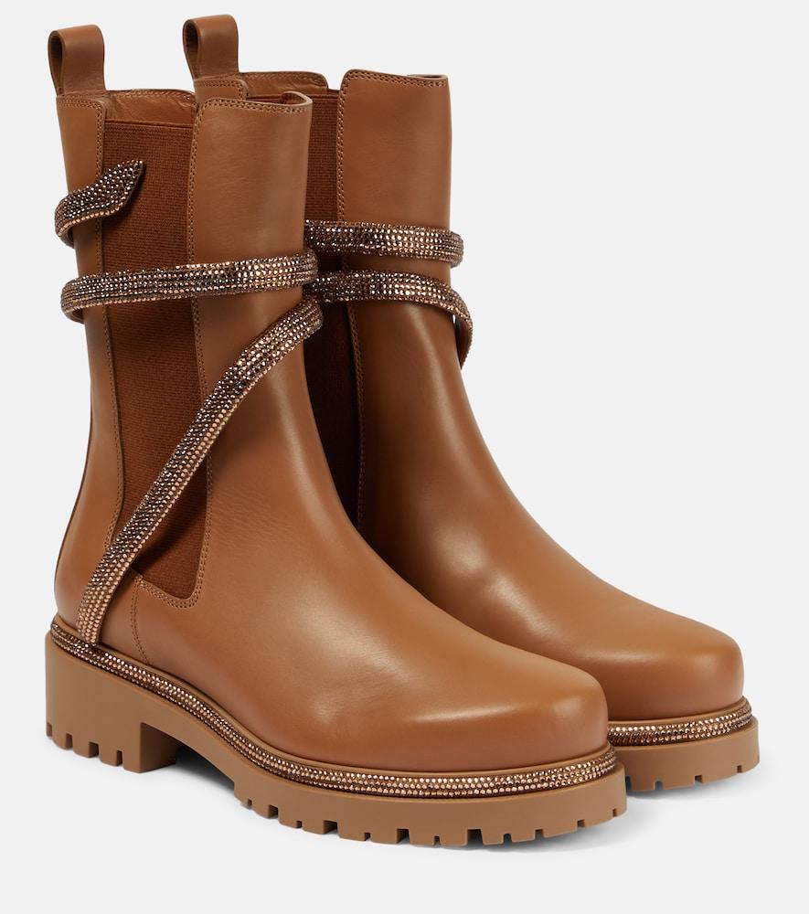 rene caovilla chelsea leather ankle boots