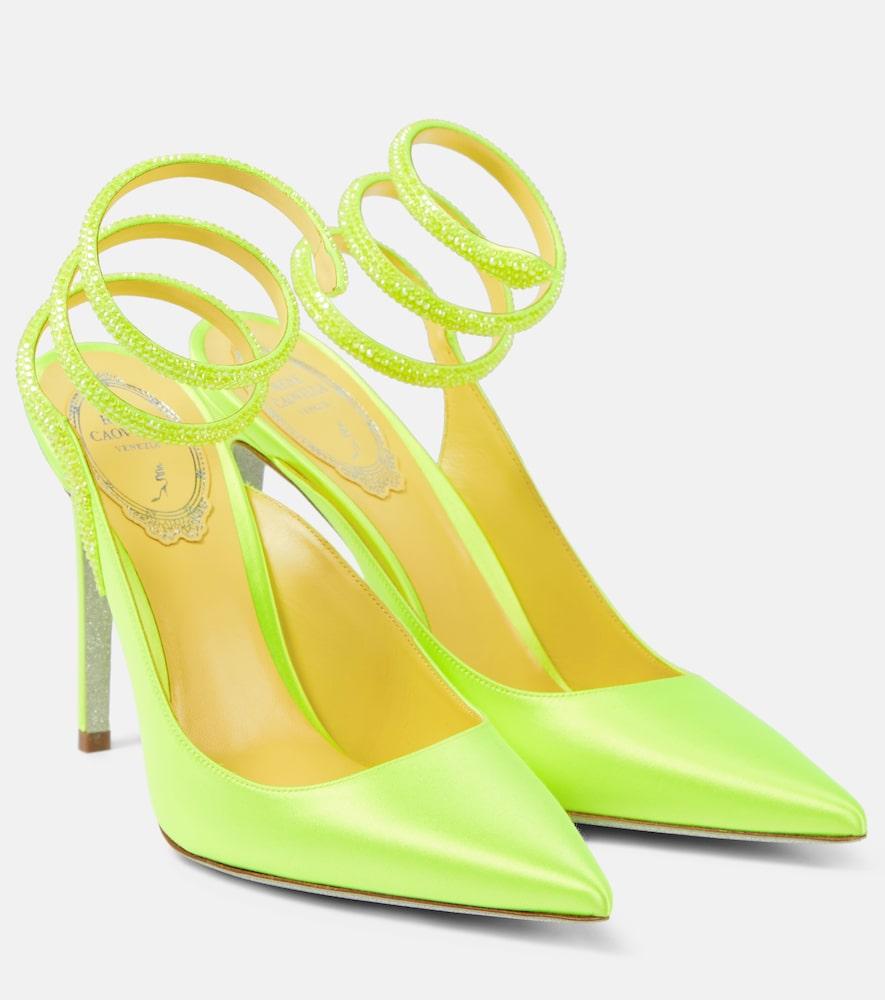 rene caovilla cleo crystal-embellished satin pumps