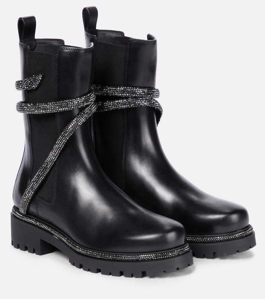 rene caovilla cleo embellished leather chelsea boots