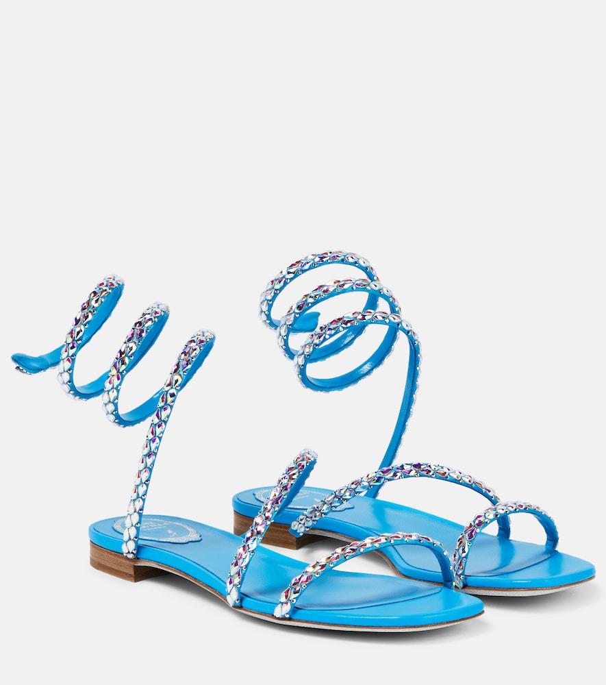 rene caovilla crystal-embellished satin sandals