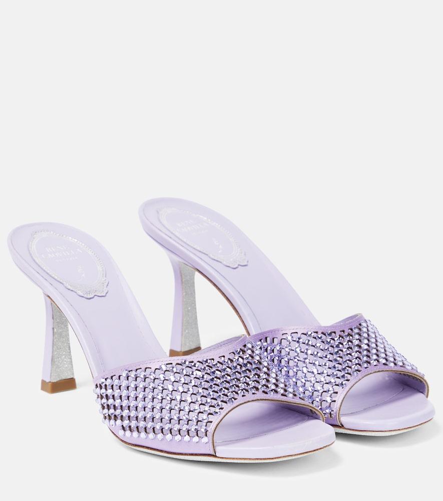 rene caovilla embellished leather mules