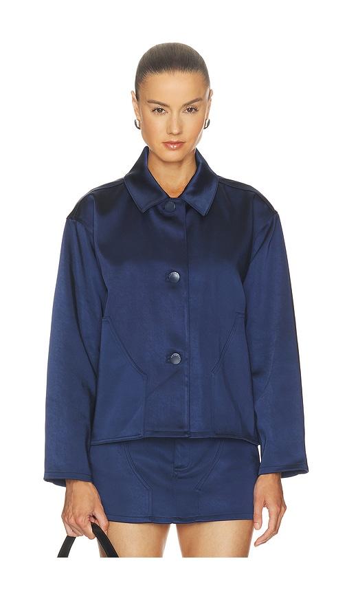 renggli satin jacket in navy. - size l (also in m, s)