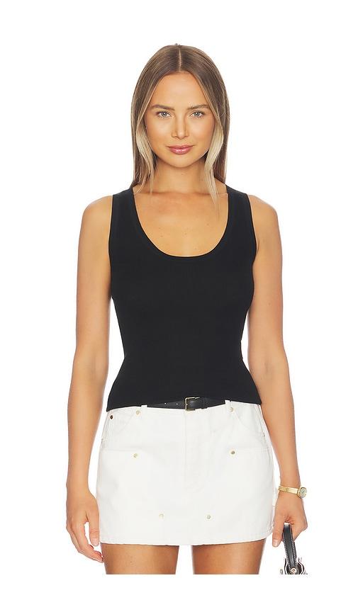 renggli scoop neck rib tank in black. - size l (also in xs, s, m, xl)