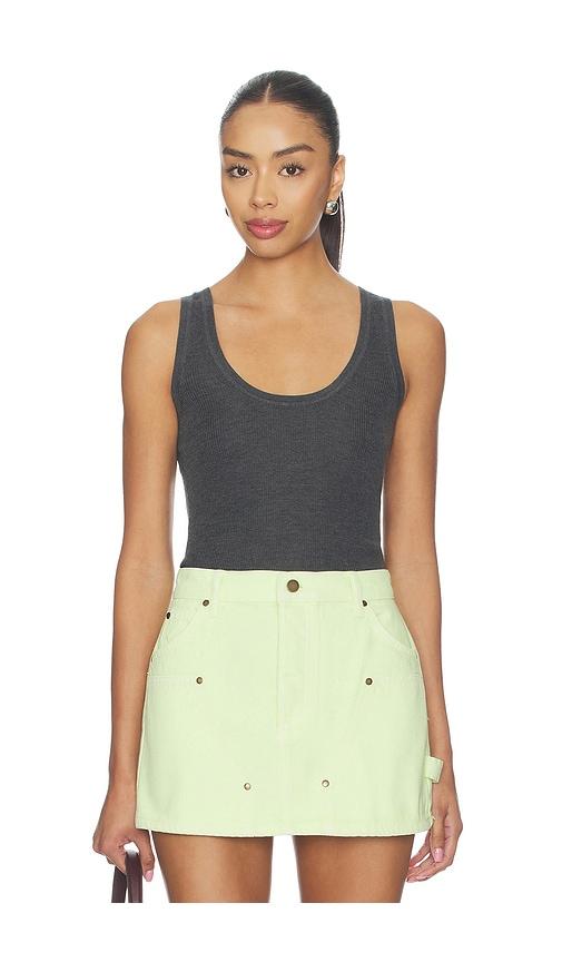 renggli scoop neck rib tank in charcoal. - size m (also in xs, s, xl)