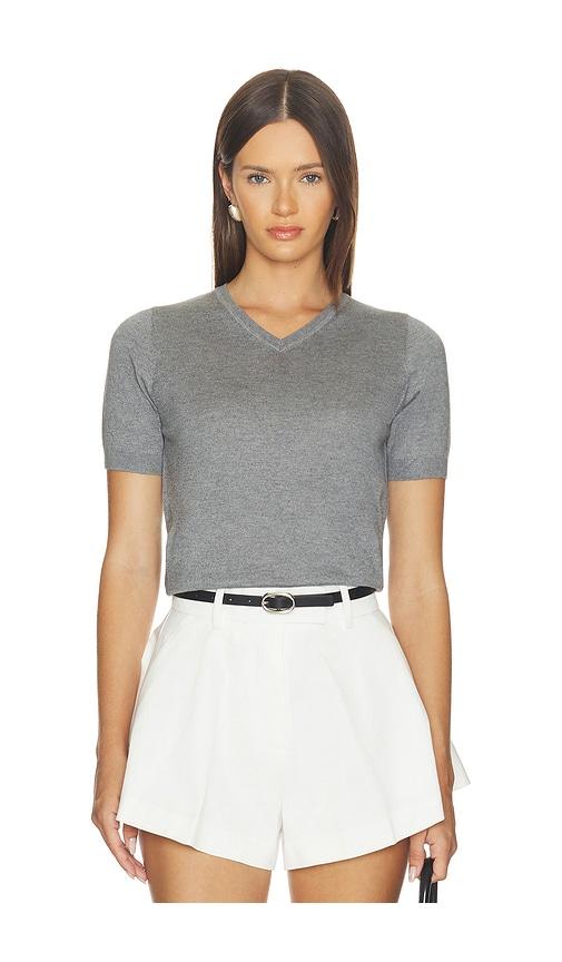 renggli v-neck knit tee in grey. - size l (also in xxs, xs, s, m)