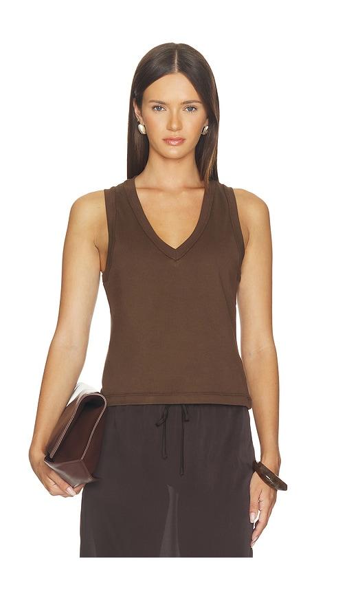 renggli v-neck tank in brown. - size l (also in xs, s, m)