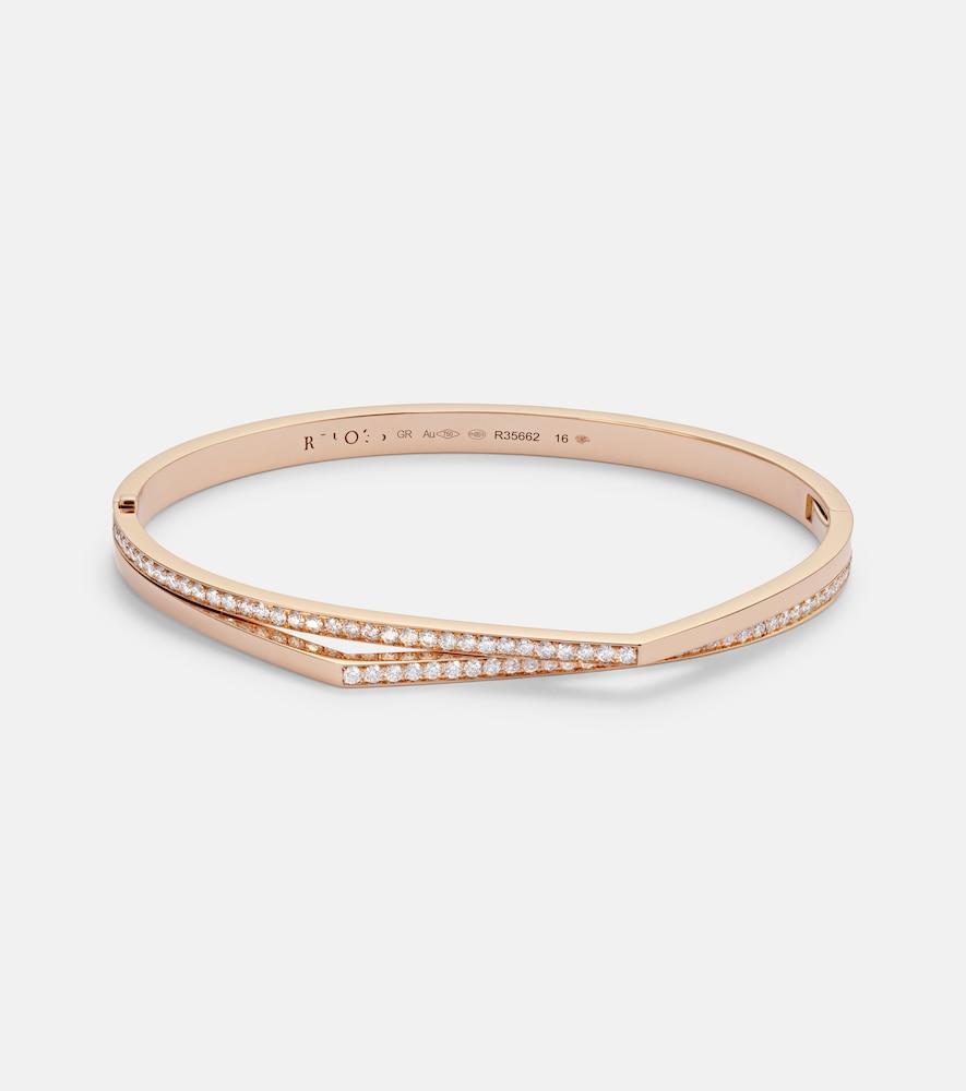 repossi antifer 18kt rose gold bangle with diamonds