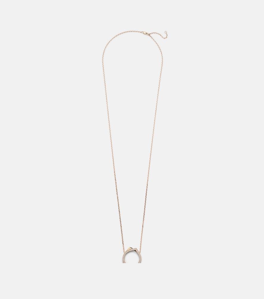 repossi antifer 18kt rose gold pendant necklace with diamonds