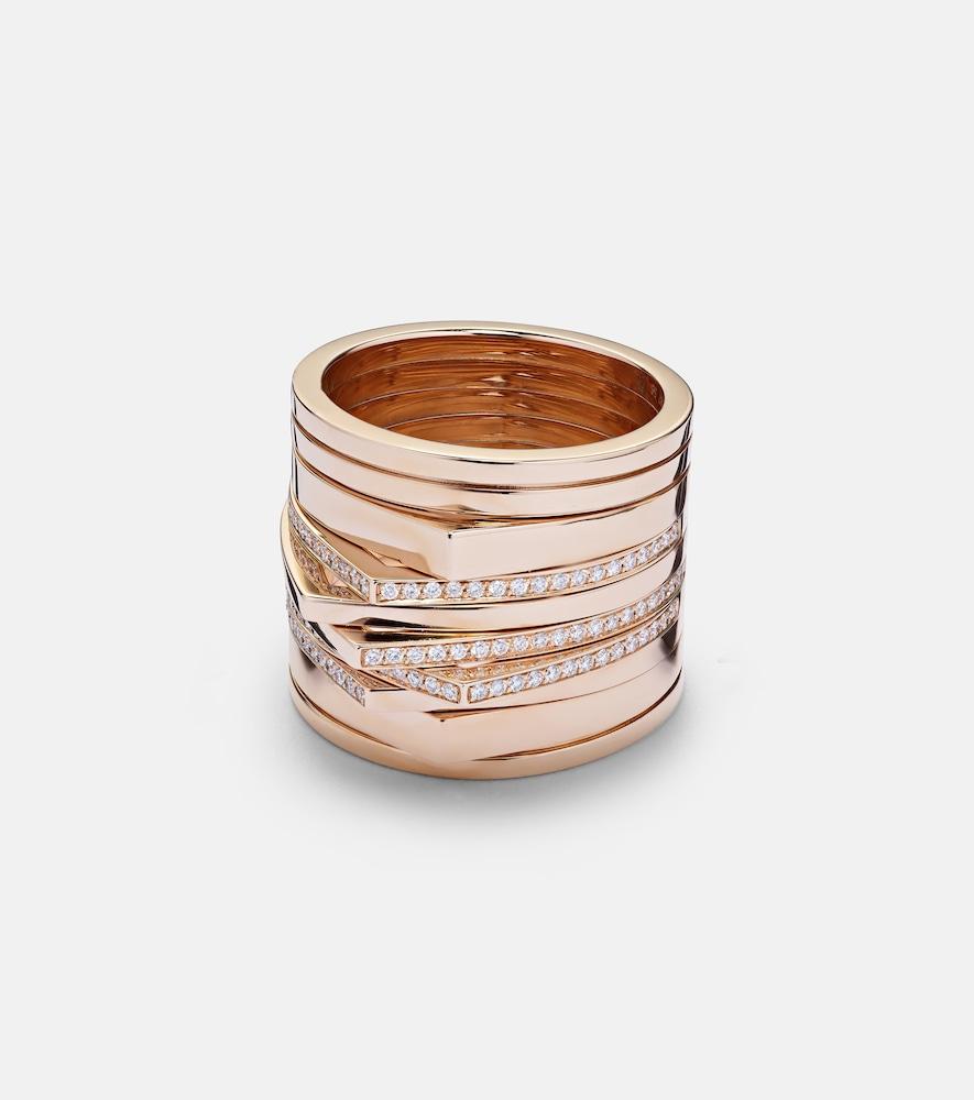 repossi antifer 18kt rose gold ring with diamonds