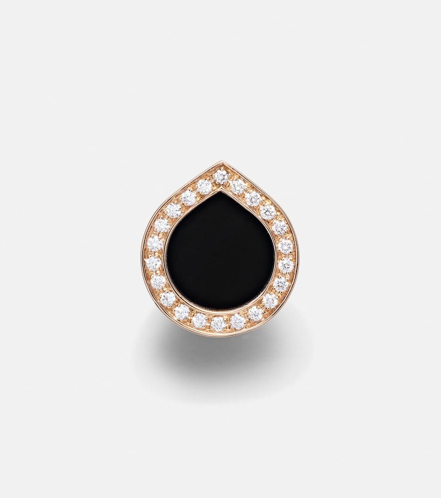 repossi antifer 18kt rose gold single earring with onyx and diamonds