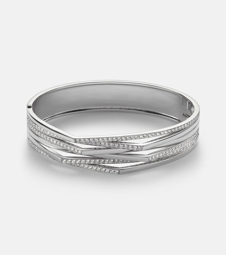 repossi antifer 18kt white gold bangle with diamonds