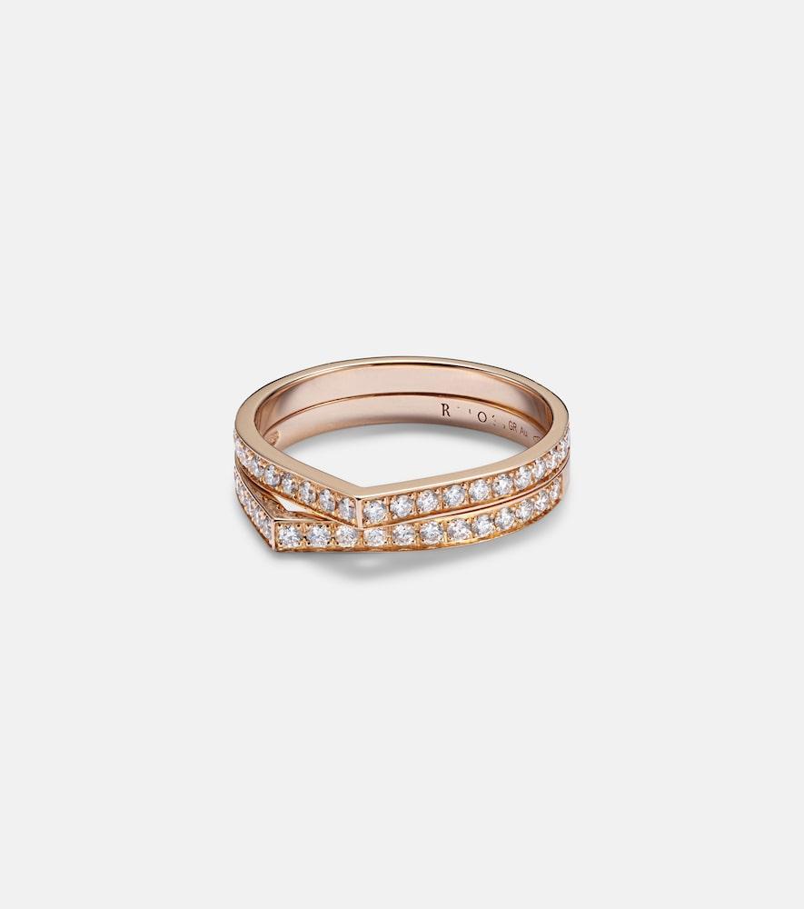 repossi antifer rose gold ring with diamonds