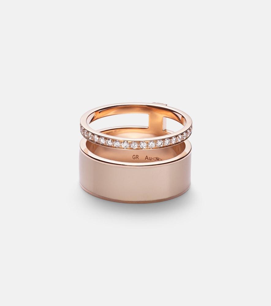 repossi berbere module 18kt rose gold ring with diamonds