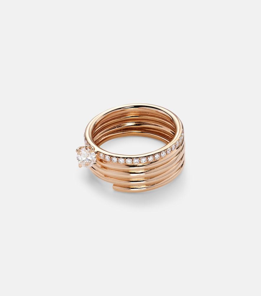 repossi blast 18kt rose-gold ring with diamonds