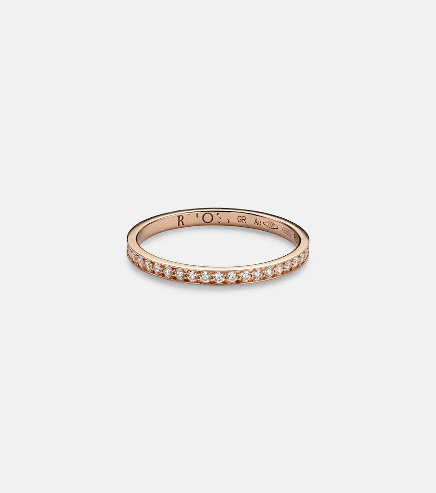 repossi bridal 18kt rose gold ring with diamonds