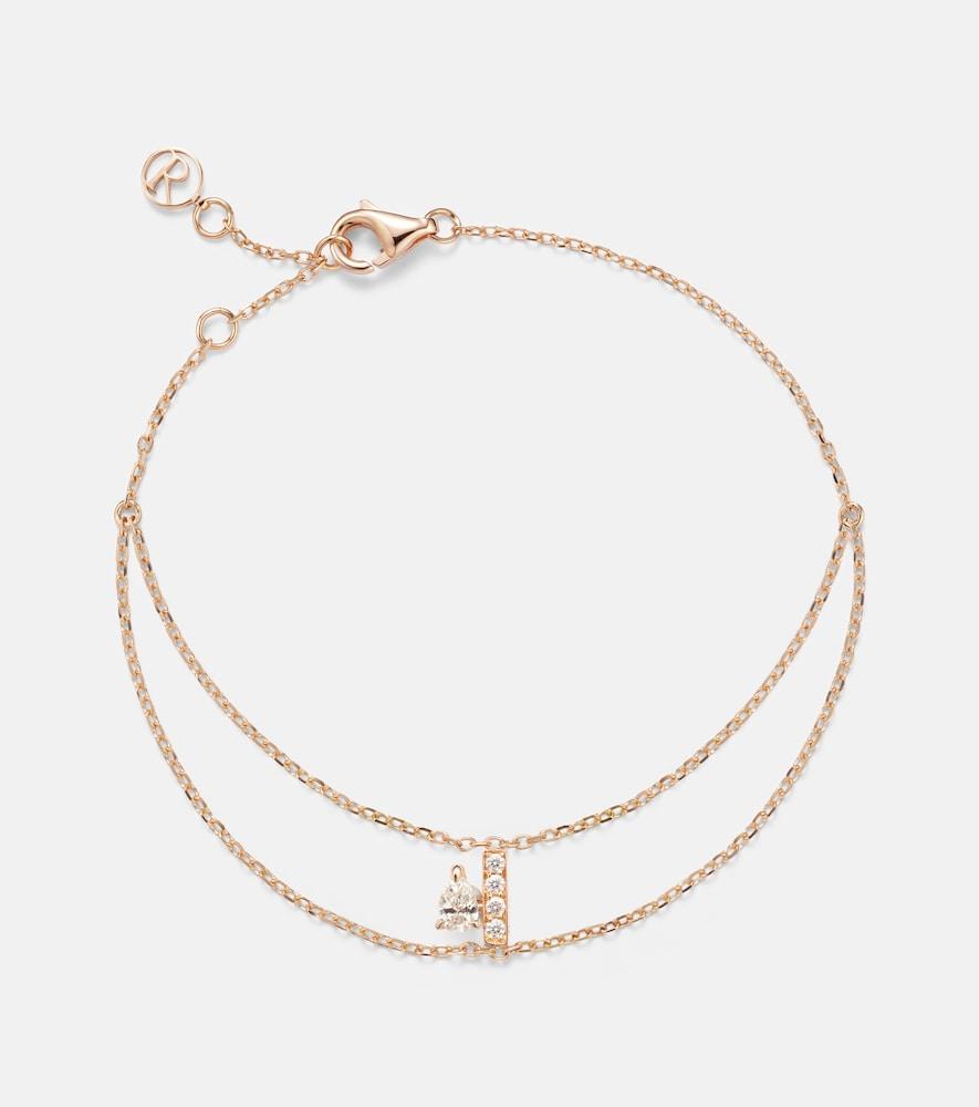 repossi letters 18kt rose gold bracelet with diamonds