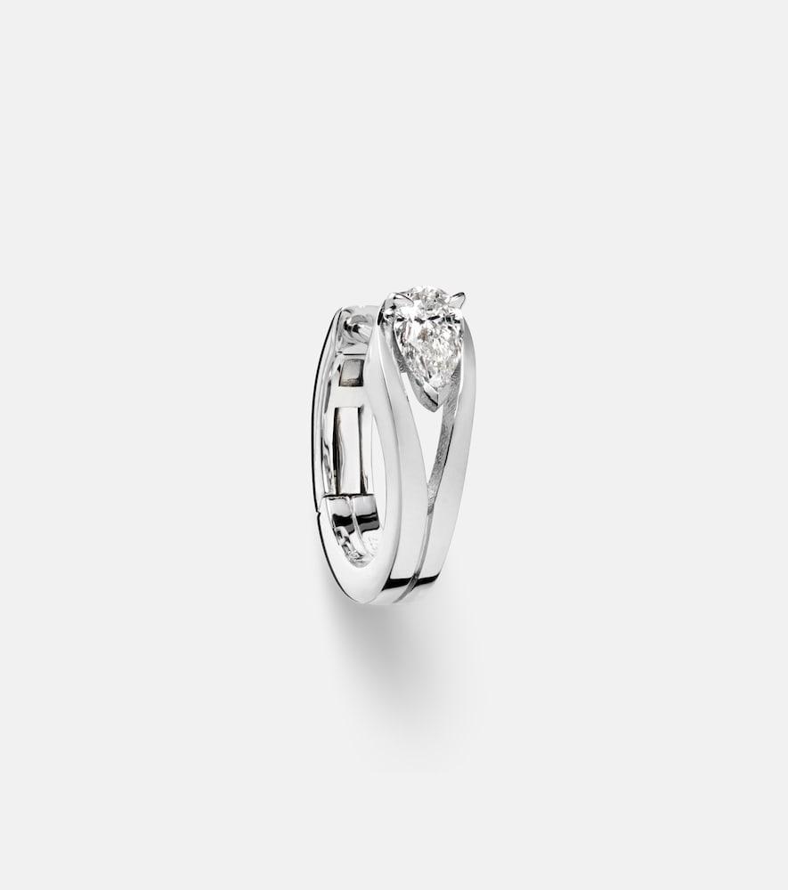 repossi serti inversé xs 18kt white gold single earring with diamond