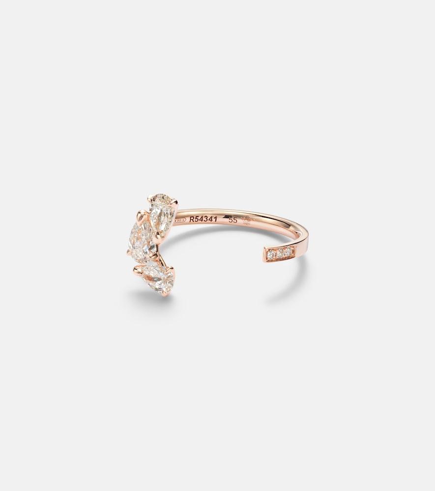 repossi serti sur vide 18kt rose gold ring with diamonds