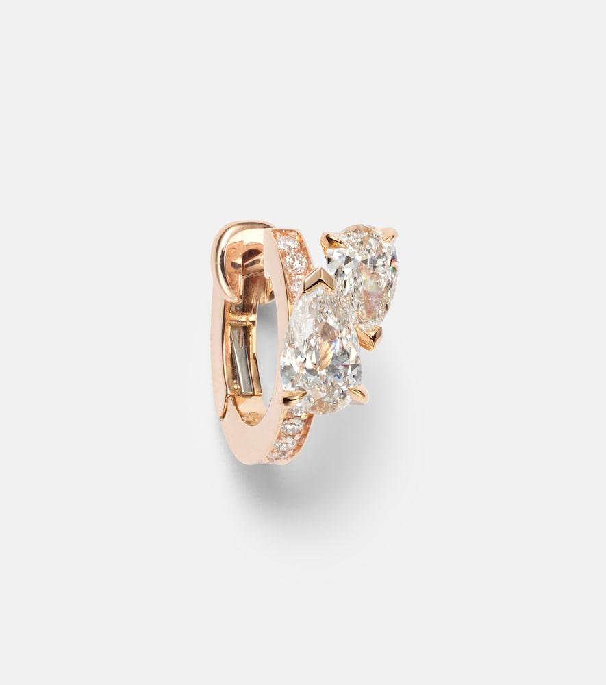 repossi serti sur vide 18kt rose gold single hoop earring with diamonds