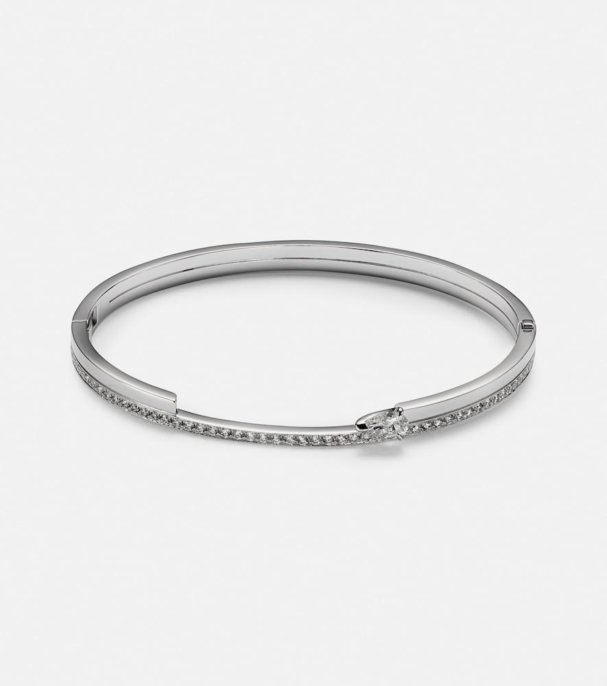 repossi serti sur vide 18kt white gold bangle with diamonds