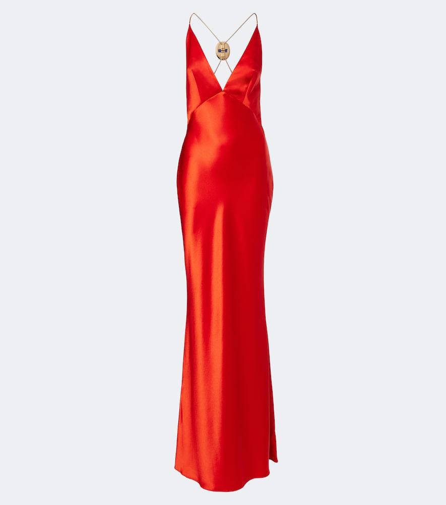 retrofête arianell embellished satin gown
