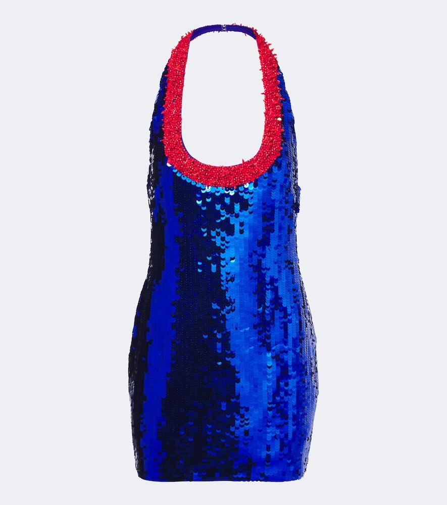 retrofête lunexa embellished halterneck minidress