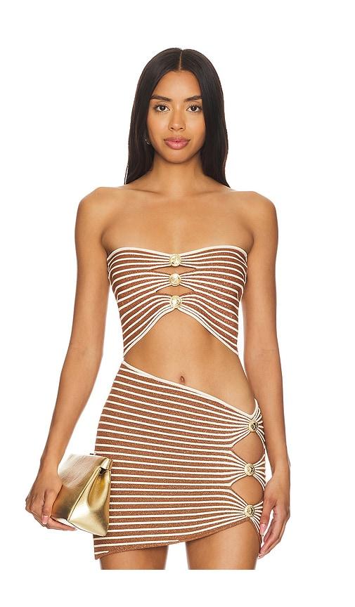 retrofete adelie top in brown. - size l (also in m)