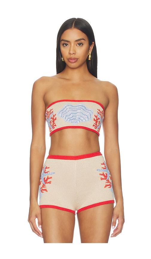 retrofete aralyn knit bandeau in neutral. - size l (also in s, m)
