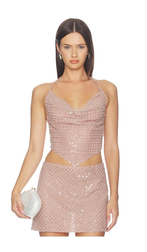 retrofete bethely sequin top in neutral. - size l (also in xs, s, m, xl)