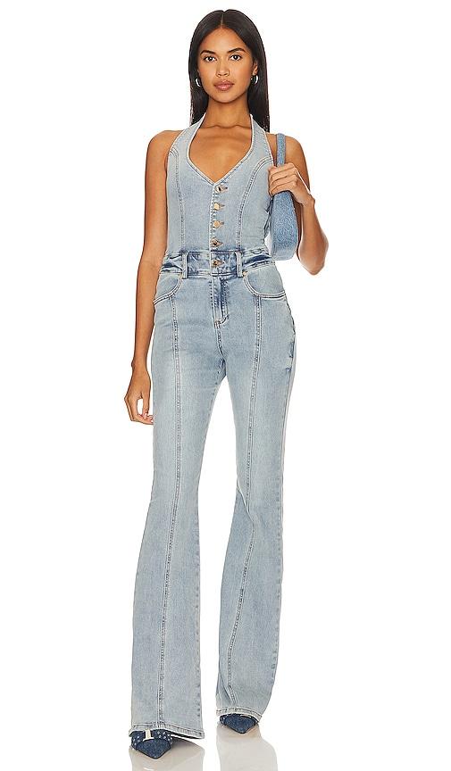 retrofete cynthia jumpsuit in denim-light. - size l (also in xl)