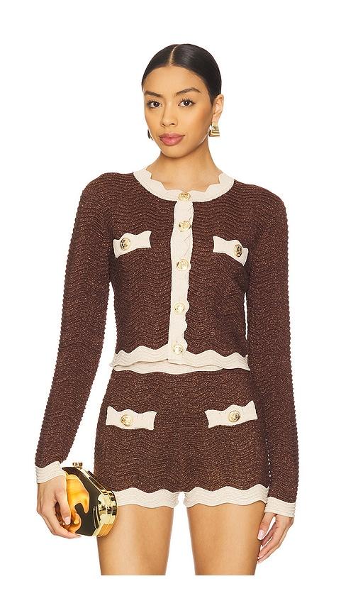 retrofete dallys knit jacket in brown. - size l (also in xl, xxl)