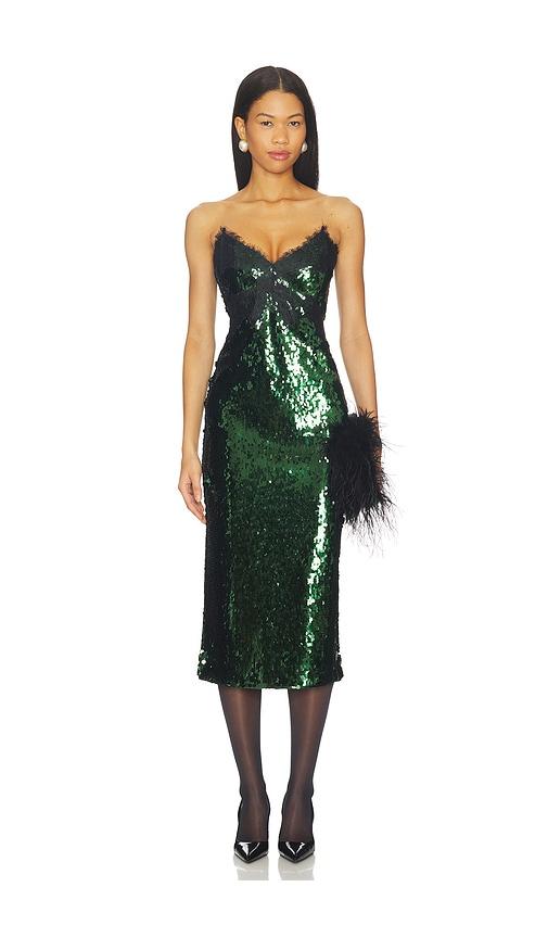 retrofete ellen dress in dark green. - size l (also in s, xs, m)