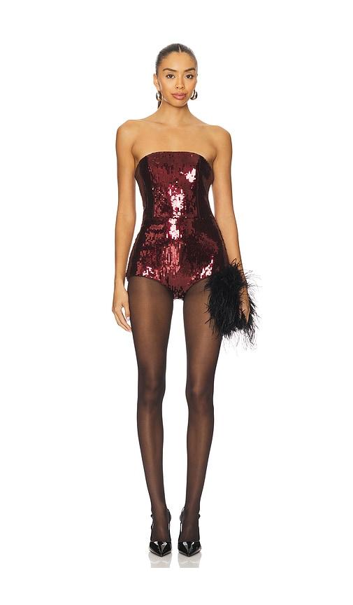 retrofete estella romper in burgundy. - size l (also in xs, s, m, xl)