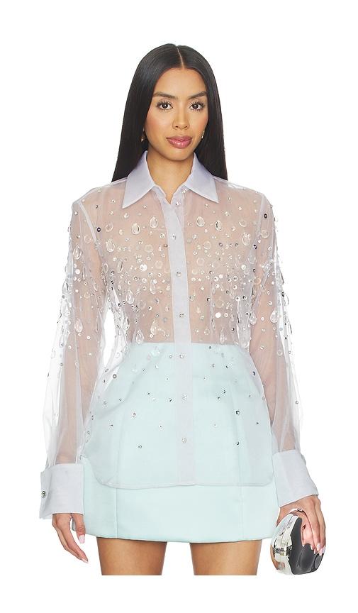 retrofete eugenia blouse in baby blue. - size m (also in xs, s, xl)