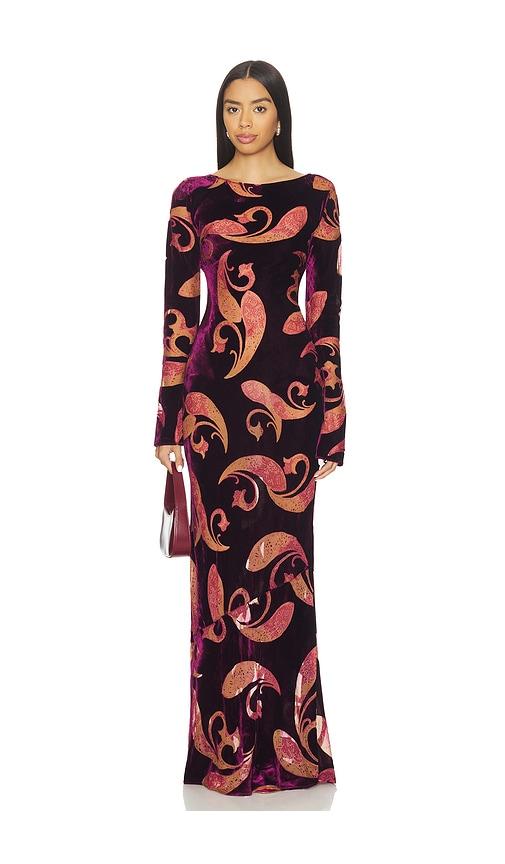 retrofete iona velvet dress in burgundy. - size m (also in xs, s)