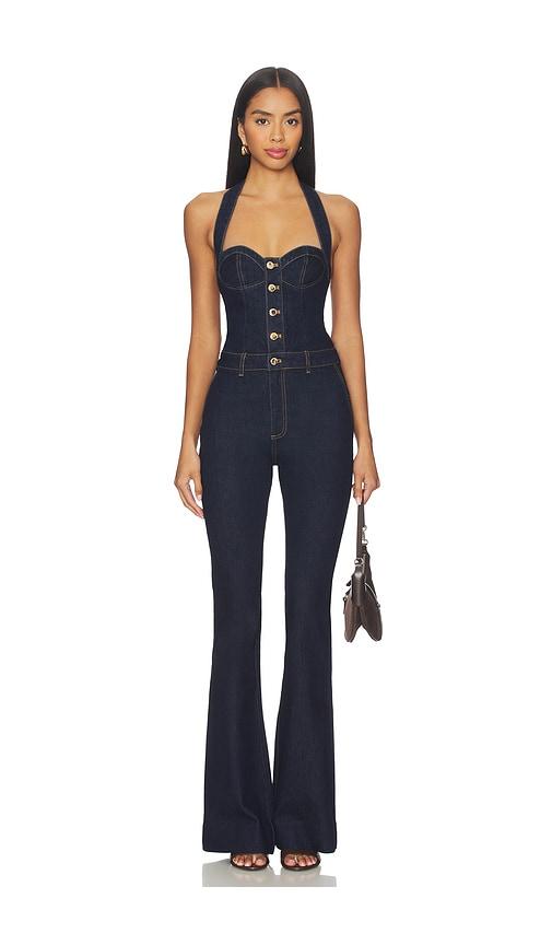 retrofete irma jumpsuit in blue. - size l (also in s)