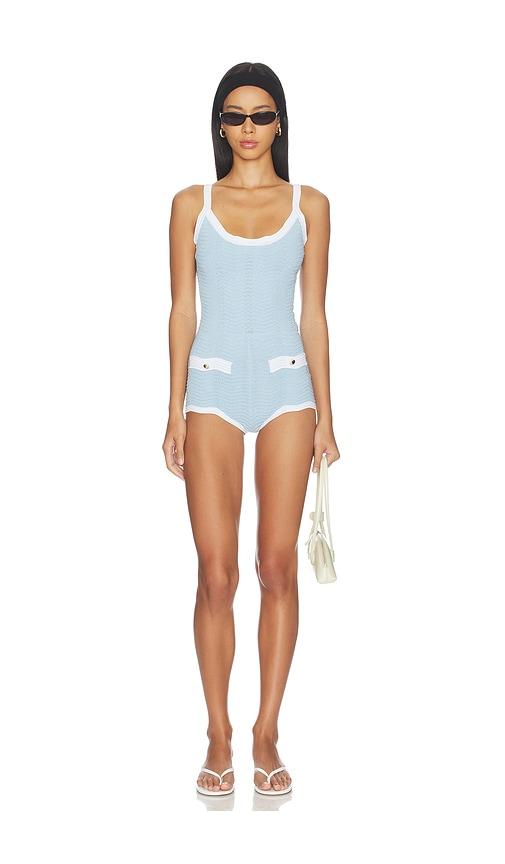 retrofete jacquette romper in baby blue. - size l (also in xs, s, m, xl)