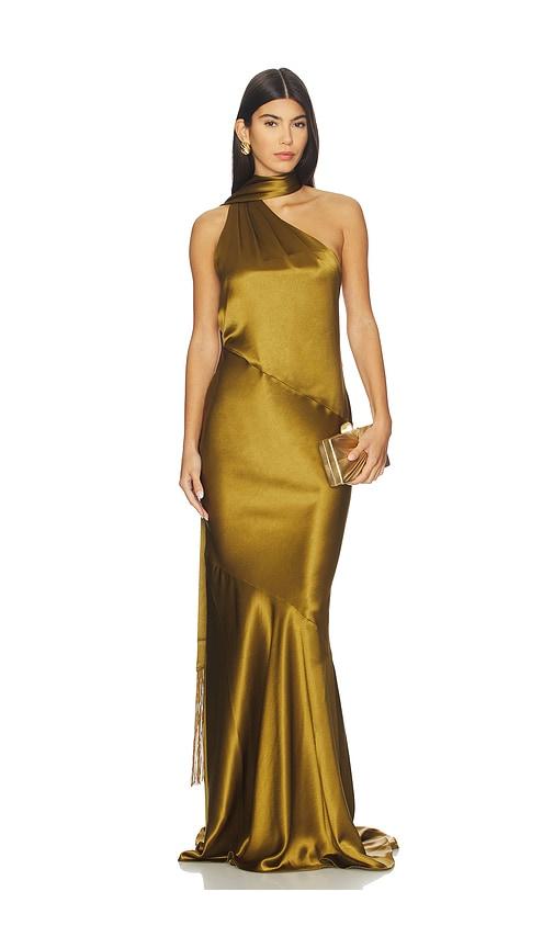 retrofete kelsa dress in olive. - size l (also in s, m)