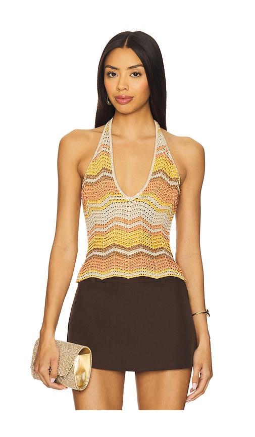 retrofete luz crochet top in beige. - size l (also in m, s)