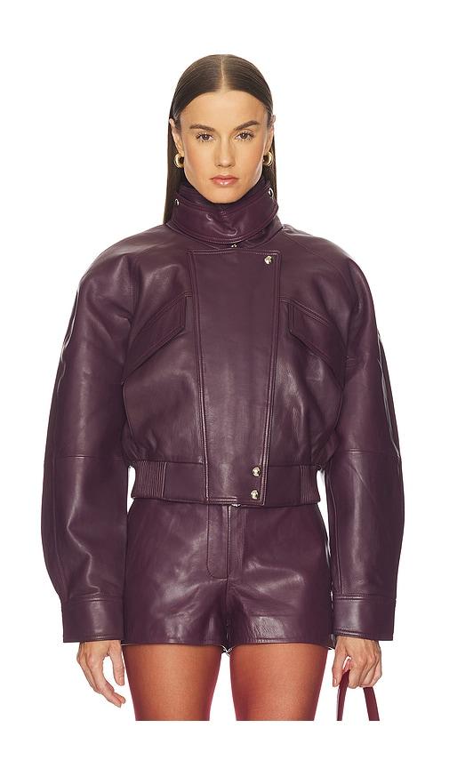 retrofete lykke leather jacket in purple. - size m (also in s)