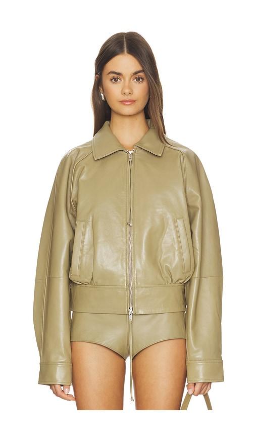retrofete mariel leather jacket in tan. - size m (also in xs, xl)
