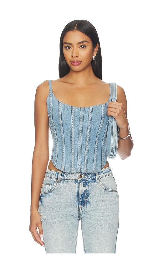 retrofete marishka top in blue. - size l (also in xs, s, m, xl)