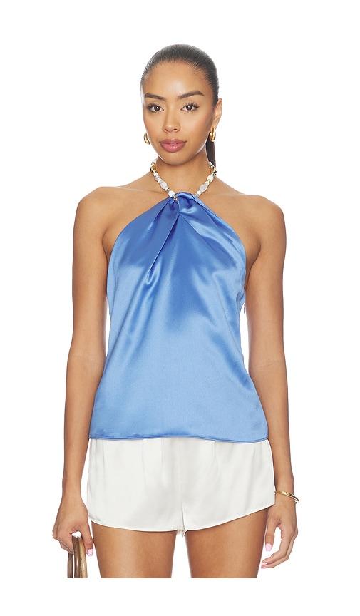 retrofete milani top in blue. - size m (also in xs, s)