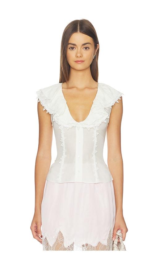retrofete myrth top in white. - size l (also in m, s, xl)