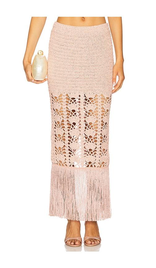 retrofete naida crochet skirt in peach. - size m/l (also in xs/s)