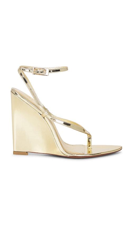 retrofete namby wedge sandal in metallic gold. - size 36 (also in 37, 37.5, 38, 39.5, 40)