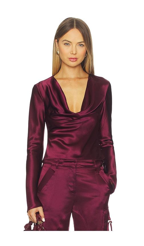 retrofete nerissa top in burgundy. - size m (also in xs, s, xl)