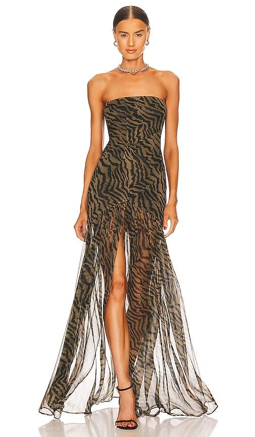 retrofete nicole dress in brown. - size l (also in xs, s, m, xl)