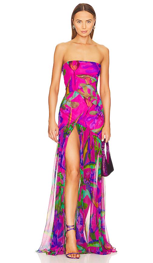 retrofete nicole silk dress in fuchsia. - size s (also in xxs, xs)